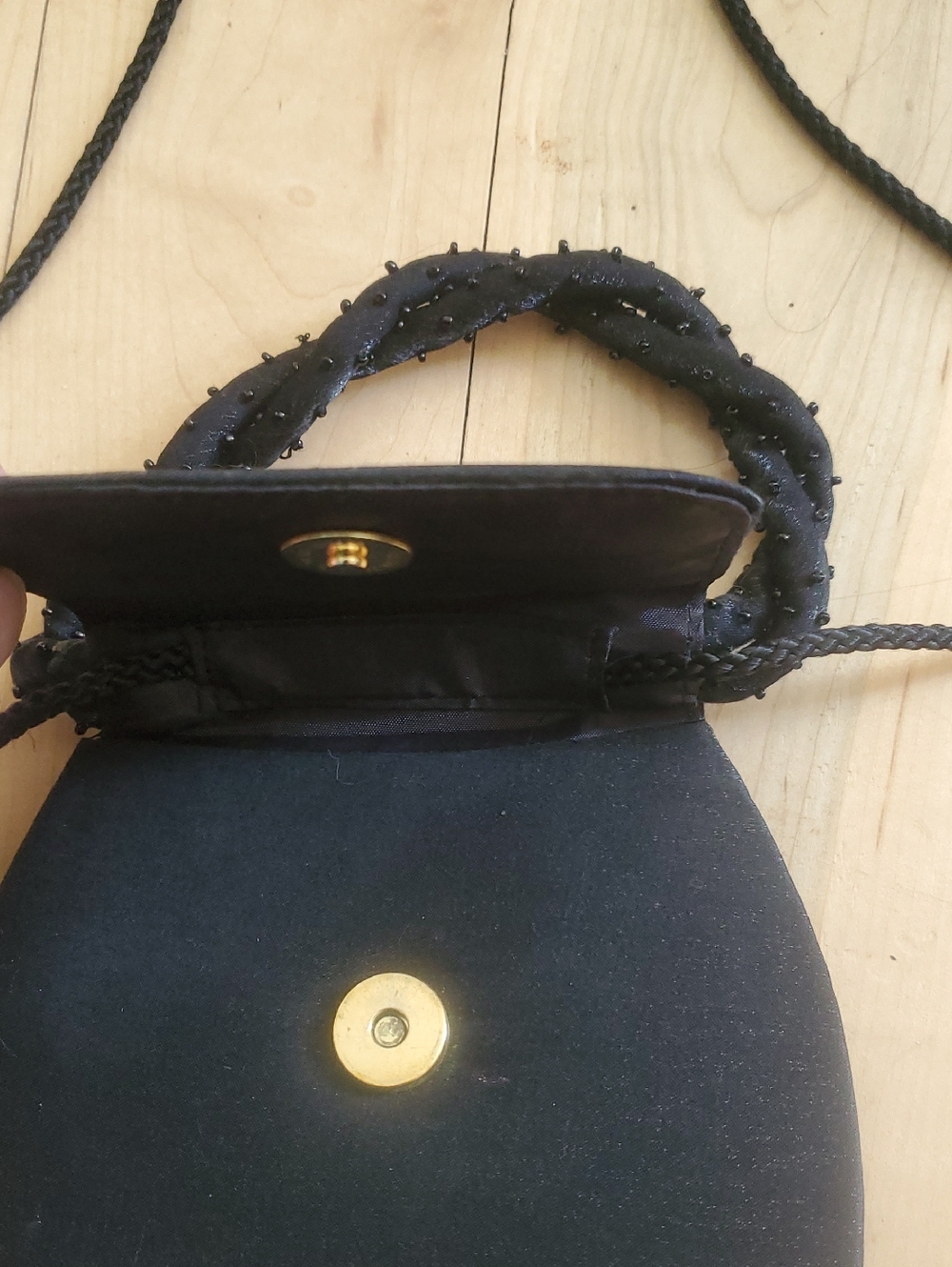 SASHA Black Crossbody Bag with Braided Handle